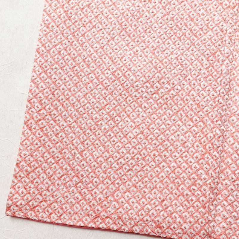 小紋 良品 絞り 総絞り 正絹 古典柄 袷仕立て 身丈172cm 裄丈69cm 着物 ピンク_画像11