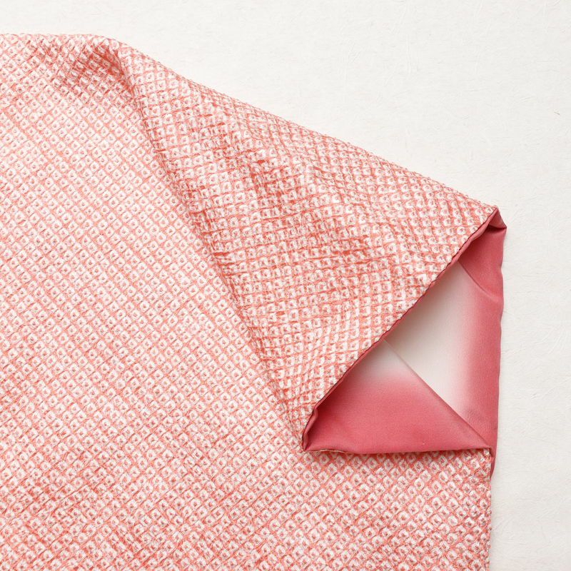 小紋 良品 絞り 総絞り 正絹 古典柄 袷仕立て 身丈172cm 裄丈69cm 着物 ピンク_画像13