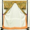 小紋 良品 しつけ糸付き 総柄 付下小紋 正絹 木の葉・植物柄 袷仕立て 身丈165.5cm 裄丈65.5cm 金彩 着物 黄・黄土色_画像3