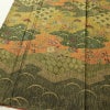 小紋 良品 しつけ糸付き 総柄 付下小紋 正絹 木の葉・植物柄 袷仕立て 身丈165.5cm 裄丈65.5cm 金彩 着物 黄・黄土色_画像4