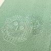 付け下げ 美品 スワトウ刺繍 正絹 幾何学柄・抽象柄 袷仕立て 身丈158.5cm 裄丈65cm 刺繍 一部しつけ糸付き フォーマル 着物 緑・うぐいす色_画像7