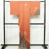 付け下げ 良品 正絹 古典柄 袷仕立て 身丈164.5cm 裄丈68cm 箔 フォーマル 着物 橙_画像2