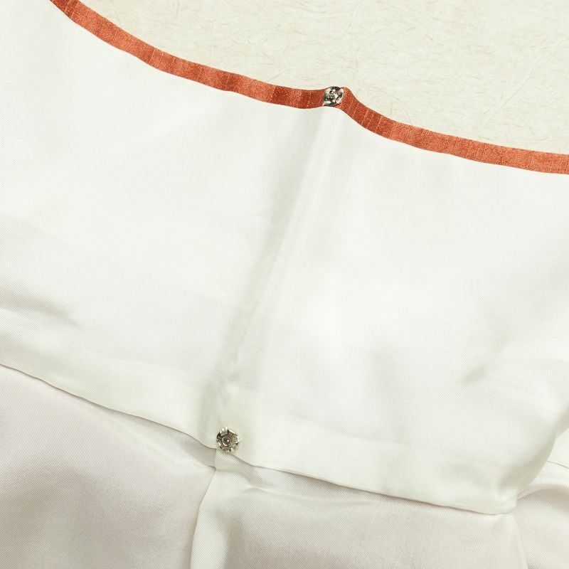 付け下げ 良品 正絹 古典柄 袷仕立て 身丈164.5cm 裄丈68cm 箔 フォーマル 着物 橙_画像20