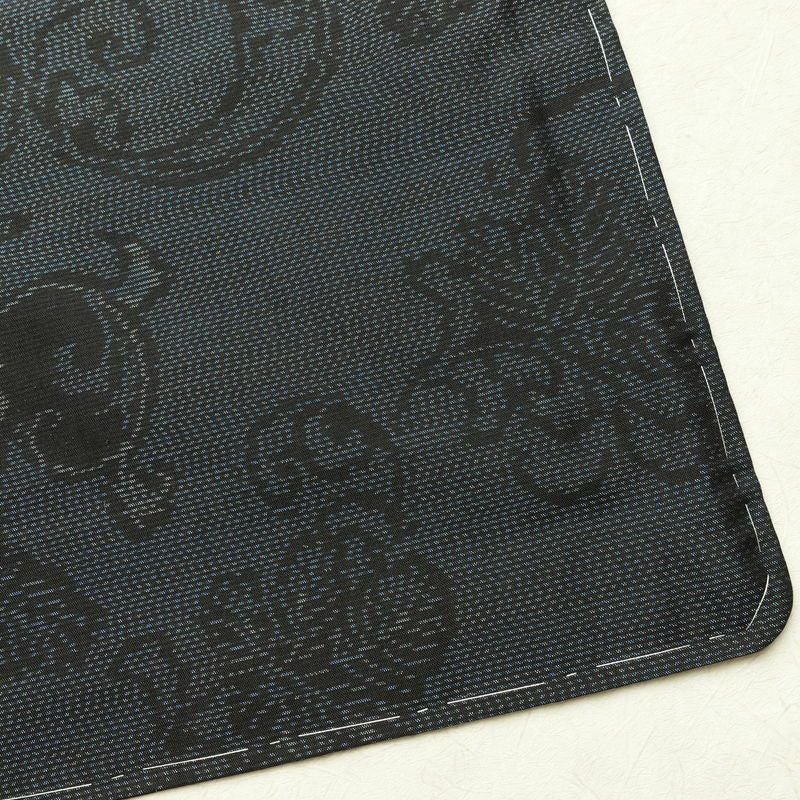 大島紬 良品 証紙なし しつけ糸付き 正絹 木の葉・植物柄 袷仕立て 身丈159cm 裄丈63.5cm 着物 青・紺_画像15