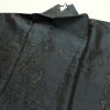 大島紬 良品 証紙なし しつけ糸付き 正絹 木の葉・植物柄 袷仕立て 身丈159cm 裄丈63.5cm 着物 青・紺_画像16