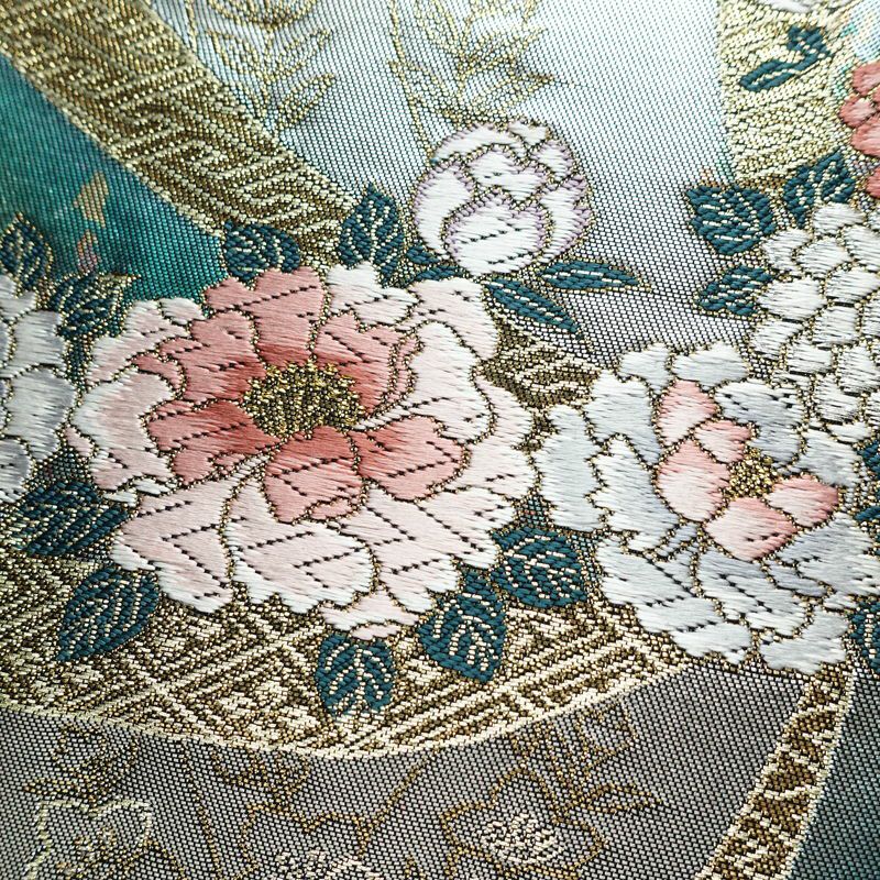 袋帯 六通柄 フォーマル用 正絹 花柄 箔 金糸 帯 金・銀_画像3