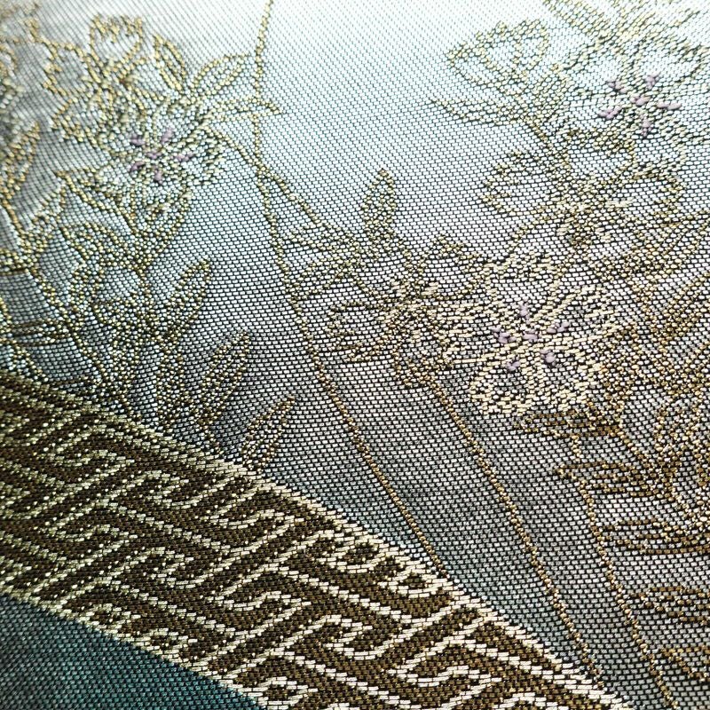 袋帯 六通柄 フォーマル用 正絹 花柄 箔 金糸 帯 金・銀_画像6