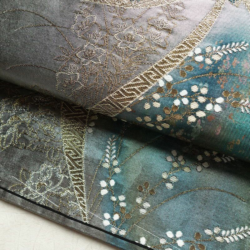 袋帯 六通柄 フォーマル用 正絹 花柄 箔 金糸 帯 金・銀_画像7