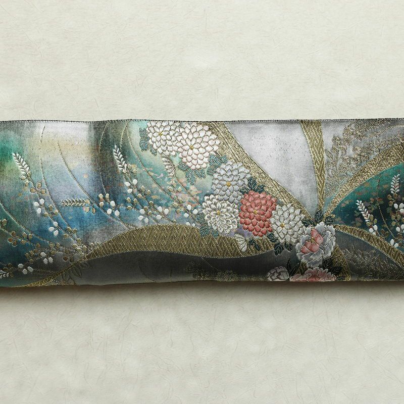 袋帯 六通柄 フォーマル用 正絹 花柄 箔 金糸 帯 金・銀_画像15