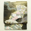袋帯 六通柄 フォーマル用 正絹 古典柄 箔 帯 黒_画像1