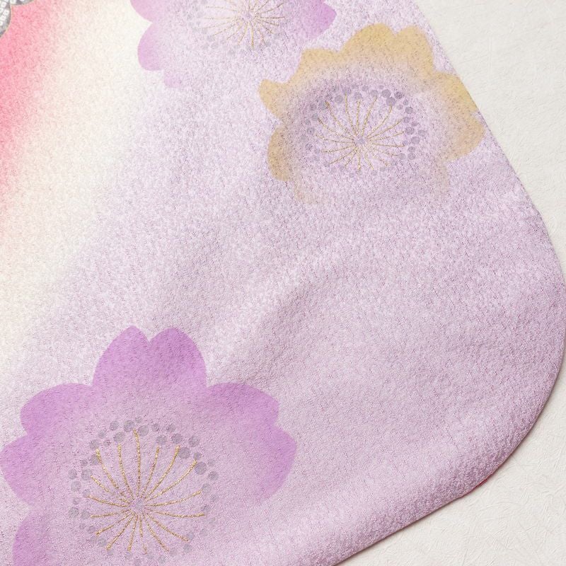 振袖 セット品 正絹 花柄 袷仕立て 身丈166.5cm 裄丈67.5cm 金彩 フォーマル 二十歳 着物 ピンク_画像13