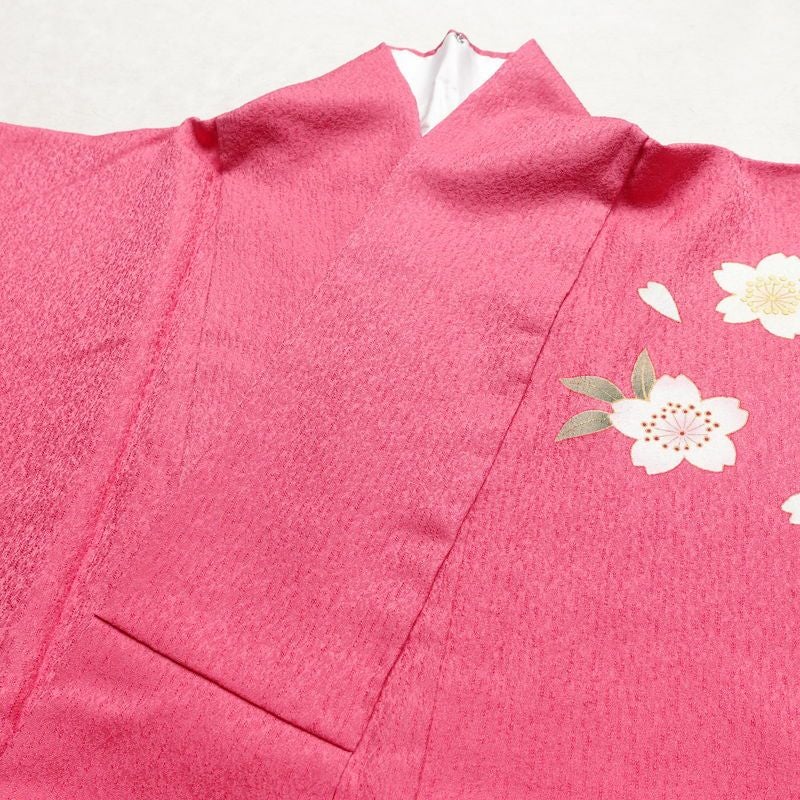 振袖 セット品 正絹 花柄 袷仕立て 身丈166.5cm 裄丈67.5cm 金彩 フォーマル 二十歳 着物 ピンク_画像14