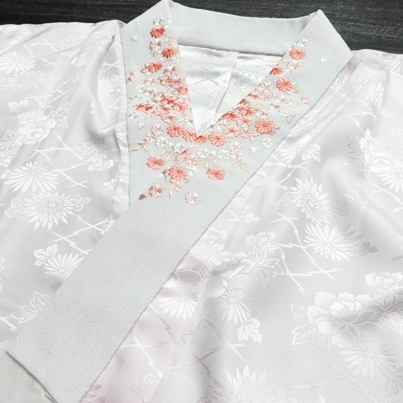 振袖 セット品 正絹 花柄 袷仕立て 身丈166.5cm 裄丈67.5cm 金彩 フォーマル 二十歳 着物 ピンク_画像17