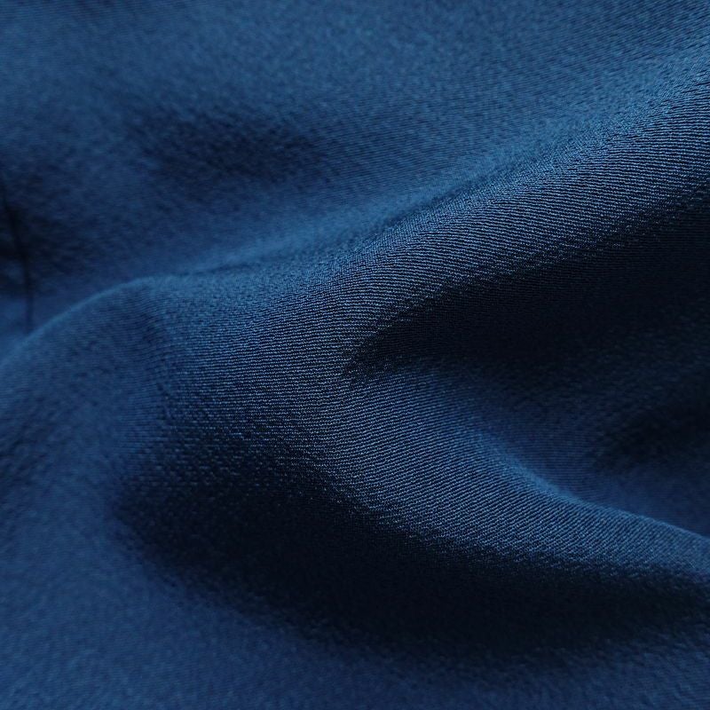 小紋 しつけ糸付き 縮緬 飛び柄 正絹 花柄 袷仕立て 身丈172cm 裄丈69cm 金彩 着物 青・紺_画像21