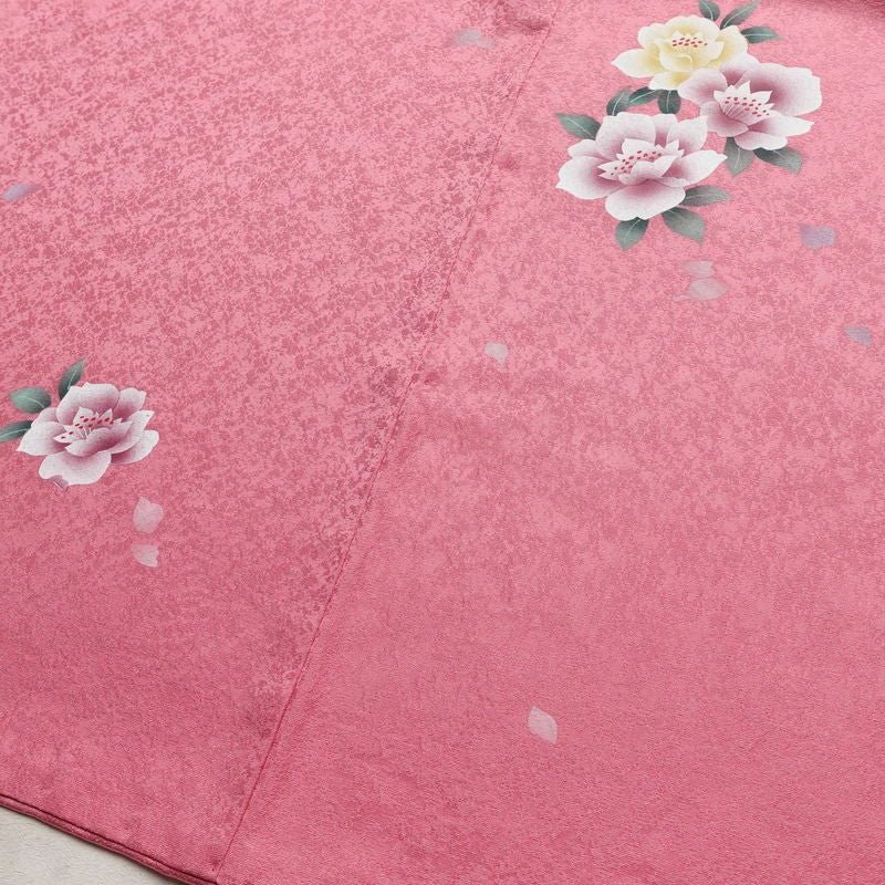 振袖 正絹 花柄 袷仕立て 身丈167.5cm 裄丈69cm 金彩 着物 二十歳 ピンク_画像9