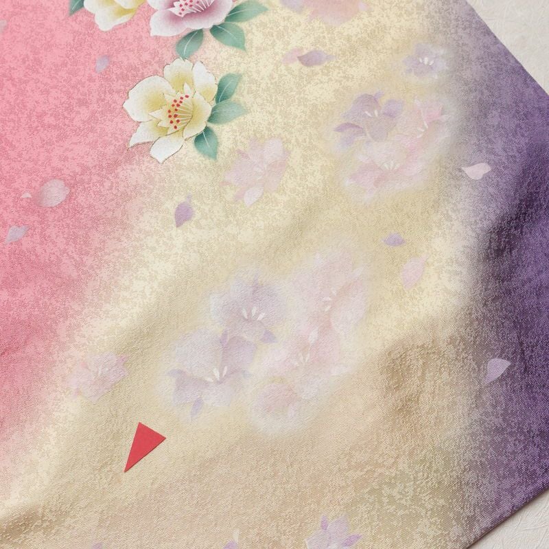 振袖 正絹 花柄 袷仕立て 身丈167.5cm 裄丈69cm 金彩 着物 二十歳 ピンク_画像13