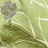 小紋 良品 ポリエステル 花柄 袷仕立て 身丈160cm 裄丈64cm 金彩 着物 緑・うぐいす色_画像21