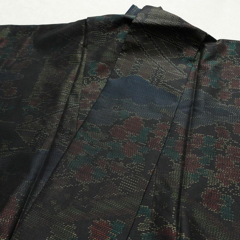 大島紬 良品 しつけ糸付き 正絹 証紙なし 風景柄 袷仕立て 身丈164cm 裄丈65cm 着物 多色使い_画像16