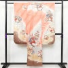 振袖 良品 正絹 花柄 袷仕立て 身丈155.5cm 裄丈65cm 箔 金彩 フォーマル 着物 ピンク_画像2