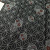 紬 美品 しつけ糸付き 正絹 麻の葉柄 袷仕立て 身丈159cm 裄丈65.5cm 花柄 着物 黒_画像5