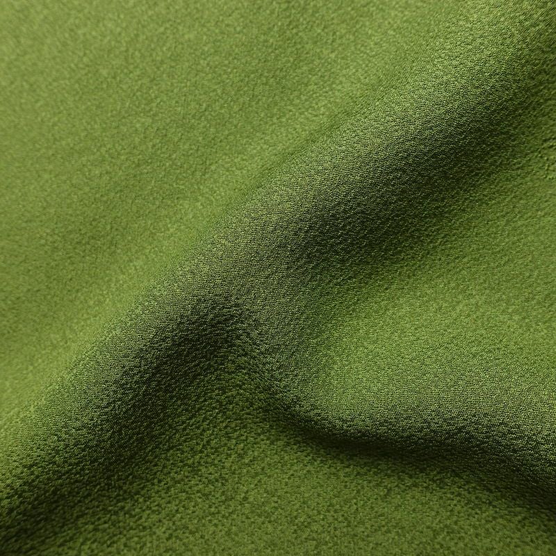 色無地 良品 草木染 一つ紋付き 正絹 花柄 袷仕立て 身丈171.5cm 裄丈71cm フォーマル 金彩 着物 緑・うぐいす色_画像21