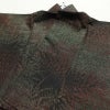紬 美品 しつけ糸付き 正絹 木の葉・植物柄 袷仕立て 身丈158cm 裄丈66cm 着物 緑・うぐいす色_画像16