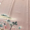 訪問着 良品 縮緬 正絹 風景柄 袷仕立て 身丈165cm 裄丈67.5cm 箔 一部しつけ糸付き フォーマル 着物 くすみピンク ピンク_画像5