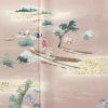 訪問着 良品 縮緬 正絹 風景柄 袷仕立て 身丈165cm 裄丈67.5cm 箔 一部しつけ糸付き フォーマル 着物 くすみピンク ピンク_画像6