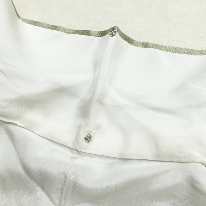 訪問着 美品 金駒刺繍 綸子 正絹 古典柄 袷仕立て 身丈155cm 裄丈63cm 箔 共八掛 金彩 フォーマル 着物 緑・うぐいす色_画像19