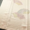 付け下げ 良品 しつけ糸付き 一つ紋付き 正絹 古典柄 袷仕立て 身丈170.5cm 裄丈68cm 箔 フォーマル 着物 扇面 ピンク_画像4