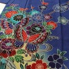 振袖 良品 縮緬 正絹 花柄 袷仕立て 身丈171cm 裄丈73cm フォーマル 蝶 着物 青・紺_画像5