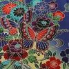 振袖 良品 縮緬 正絹 花柄 袷仕立て 身丈171cm 裄丈73cm フォーマル 蝶 着物 青・紺_画像6
