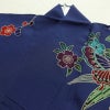 振袖 良品 縮緬 正絹 花柄 袷仕立て 身丈171cm 裄丈73cm フォーマル 蝶 着物 青・紺_画像15