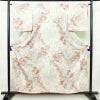 小紋 良品 正絹 花柄 袷仕立て 身丈156cm 裄丈64.5cm 箔 ピンク_画像1