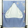 振袖 良品 落款入り 金駒刺繍 正絹 花柄 袷仕立て 身丈166.5cm 裄丈67cm 箔 金彩 着物 青・紺_画像3
