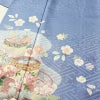 振袖 良品 落款入り 金駒刺繍 正絹 花柄 袷仕立て 身丈166.5cm 裄丈67cm 箔 金彩 着物 青・紺_画像5