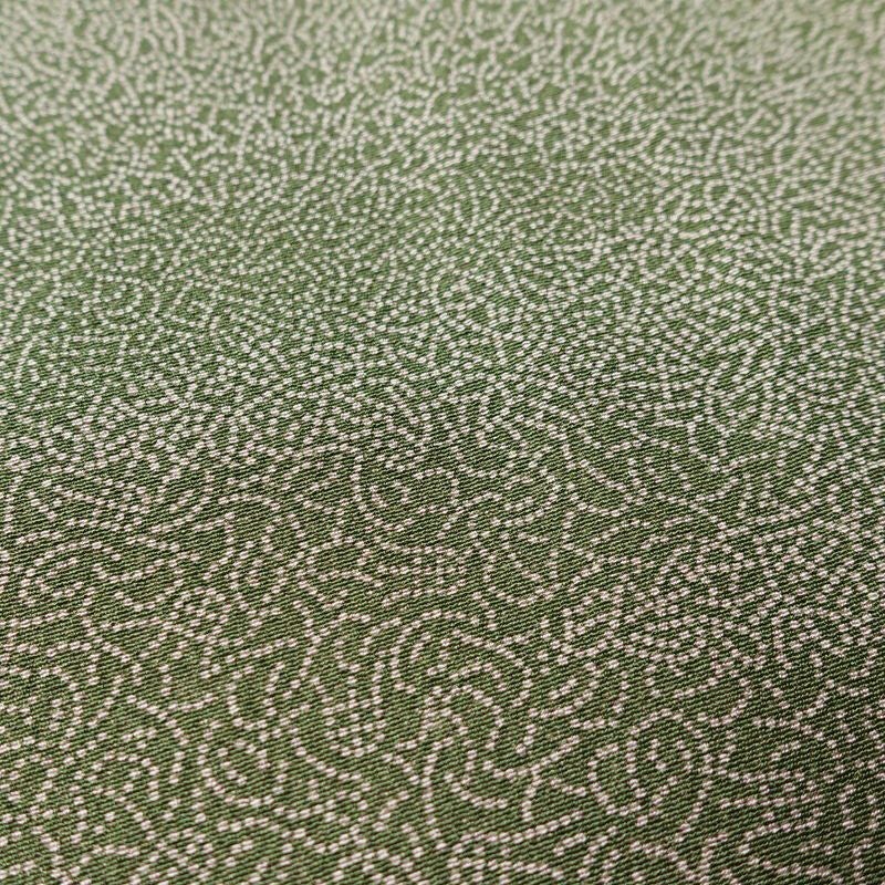 小紋 良品 縮緬 一つ紋付き 江戸小紋 正絹 古典柄 袷仕立て 身丈160.5cm 裄丈69.5cm 共八掛 着物 緑・うぐいす色_画像7