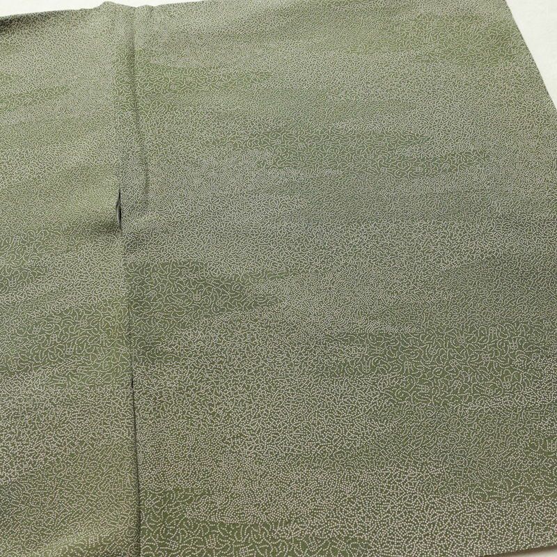 小紋 良品 縮緬 一つ紋付き 江戸小紋 正絹 古典柄 袷仕立て 身丈160.5cm 裄丈69.5cm 共八掛 着物 緑・うぐいす色_画像13