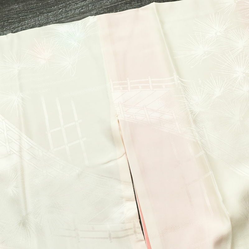 振袖 良品 金駒刺繍 セット品 長襦袢 正絹 古典柄 袷仕立て 身丈166.5cm 裄丈69cm 箔 フォーマル 着物 松 蝶 緑・うぐいす色_画像20