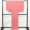 色無地 しつけ糸付き 一つ紋付き 正絹 木の葉・植物柄 袷仕立て 身丈161.5cm 裄丈64.5cm フォーマル 着物 ピンク_画像2