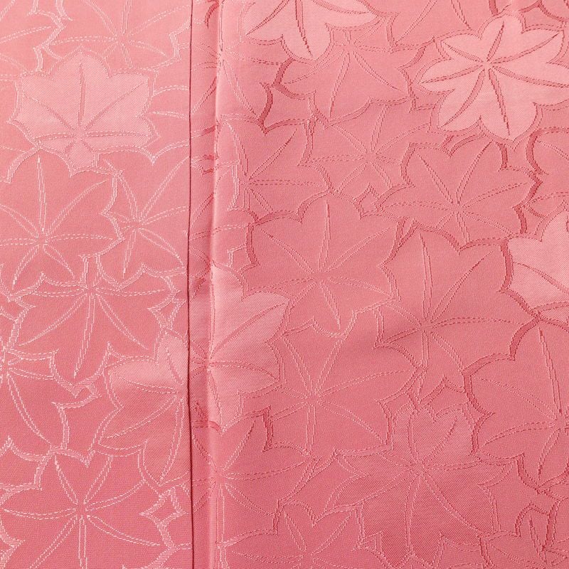 色無地 しつけ糸付き 一つ紋付き 正絹 木の葉・植物柄 袷仕立て 身丈161.5cm 裄丈64.5cm フォーマル 着物 ピンク_画像6