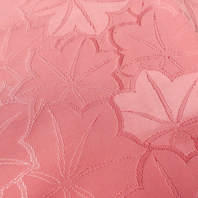 色無地 しつけ糸付き 一つ紋付き 正絹 木の葉・植物柄 袷仕立て 身丈161.5cm 裄丈64.5cm フォーマル 着物 ピンク_画像7