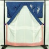 付け下げ 正絹 紬地 花柄 袷仕立て 身丈157.5cm 裄丈65cm 着物 青・紺_画像3