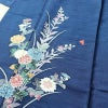 付け下げ 正絹 紬地 花柄 袷仕立て 身丈157.5cm 裄丈65cm 着物 青・紺_画像5