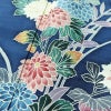 付け下げ 正絹 紬地 花柄 袷仕立て 身丈157.5cm 裄丈65cm 着物 青・紺_画像7