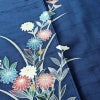 付け下げ 正絹 紬地 花柄 袷仕立て 身丈157.5cm 裄丈65cm 着物 青・紺_画像8