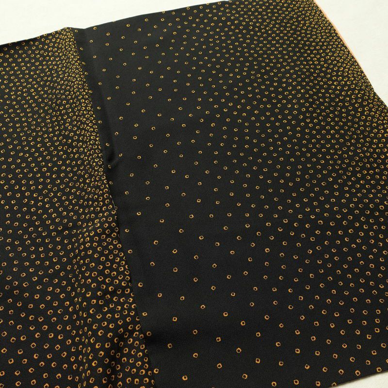 小紋 縮緬 正絹 その他の柄 袷仕立て 身丈153cm 裄丈68cm 着物 黒_画像13