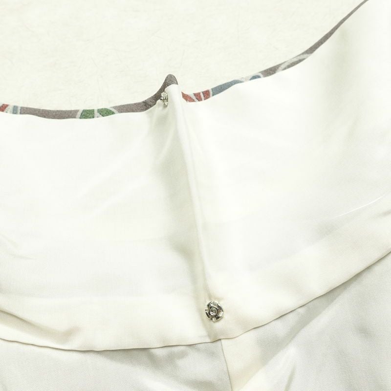 訪問着 良品 落款入り しつけ糸付き 縮緬 正絹 古典柄 袷仕立て 身丈151cm 裄丈63cm 箔 フォーマル 着物 青・紺_画像20