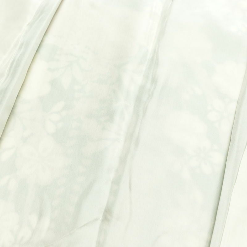 振袖 良品 正絹 木の葉・植物柄 袷仕立て 身丈163.5cm 裄丈69cm 箔 金彩 フォーマル 着物 緑・うぐいす色_画像20