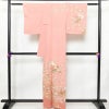 訪問着 美品 しつけ糸付き 正絹 古典柄 袷仕立て 身丈161cm 裄丈63cm 箔 金彩 菊 フォーマル 着物 ピンク_画像2